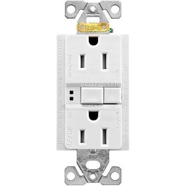 Eaton Wiring Devices Straight Blade Receptacle, 15 A, 125V AC, White 4636114 - main